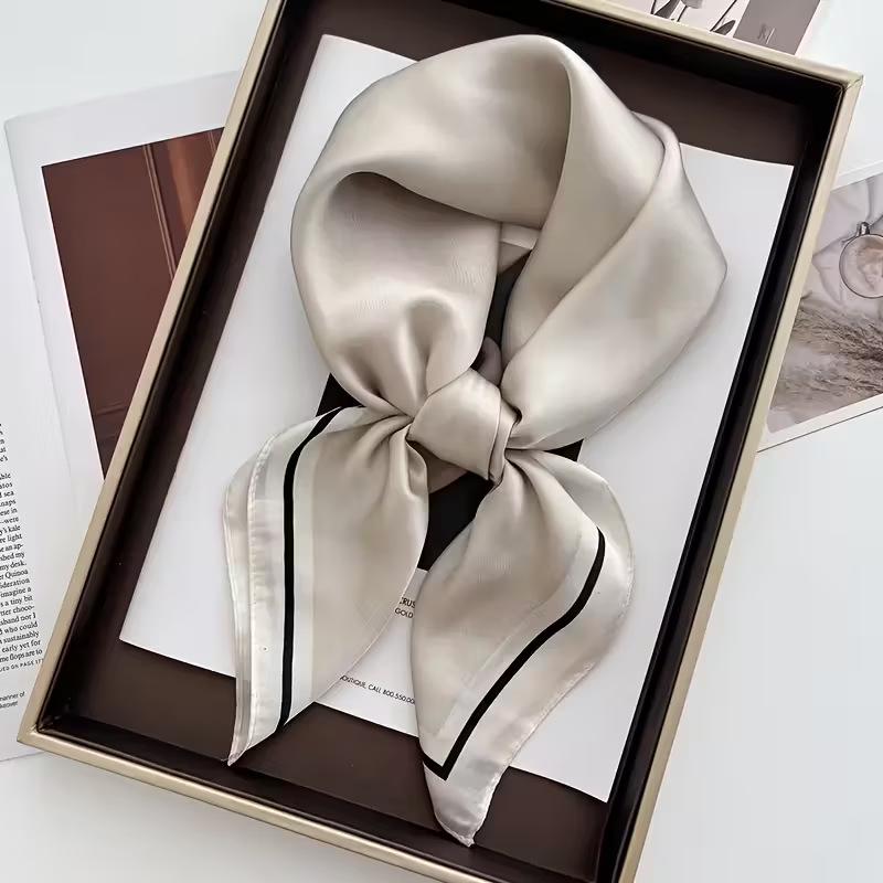 High-End Retro Korean-Style Silk Square Scarf: Versatile Fashion Accessory for Women