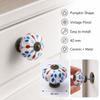 Pumpkin Shape Cabinet Door Knobs Floral Pattern Ceramic Cabinet Knobs  Cupboard Door