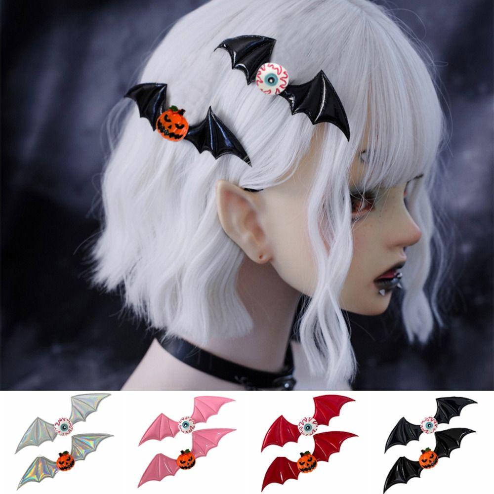 4PCS Cosplay Bat Wings Hair Clip Resin Bat Duckbill Side Clip Gothic Halloween Hairpin Party Props