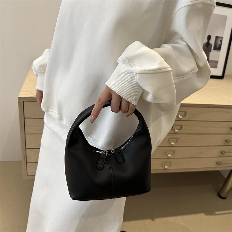 Mini Pu Leather Hobo Top Handle Bag With Zipper Closure Multiple Color Choices For Daily Use Shopping Weekend Trips