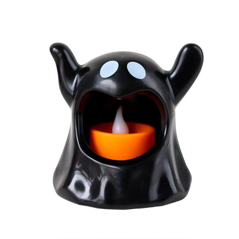 Halloween LED Electronic Candle Light Black White Modern Night Lamp Plastic Decoration for Creepy Atmosphere Halloween Ornament
