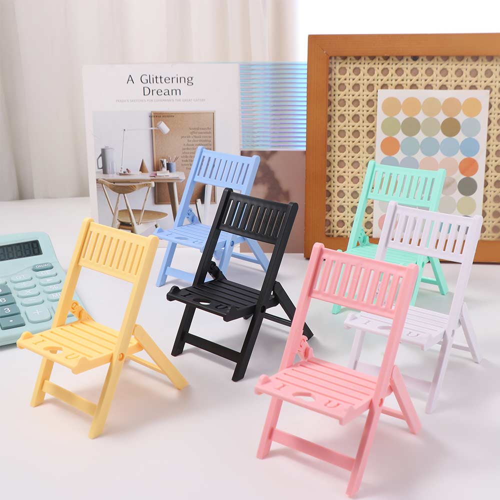 Folding Chair Shape Phone Holer Plastic Cell Phone Bracket Cute Cellphone Stand  Girl Student
