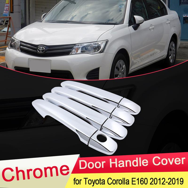 for Toyota Corolla Axio Fielder E160 2013~ Chrome Door Handle Cover Exterior Trim Key Cap Car Stickers Accessories 2014 2015