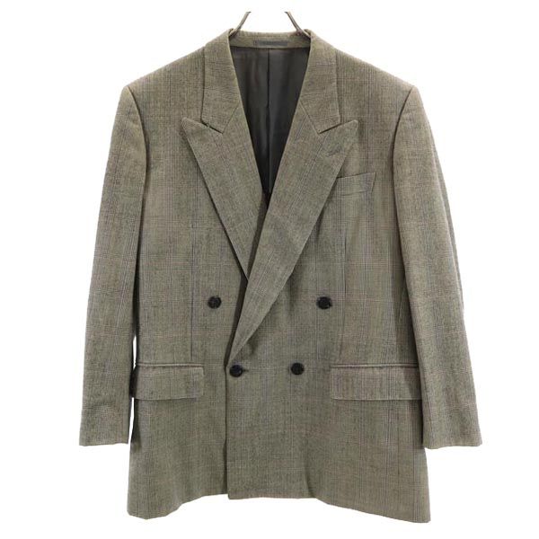 Lanvin Wool Glen Check Tailored Jacket Gray Men's Used