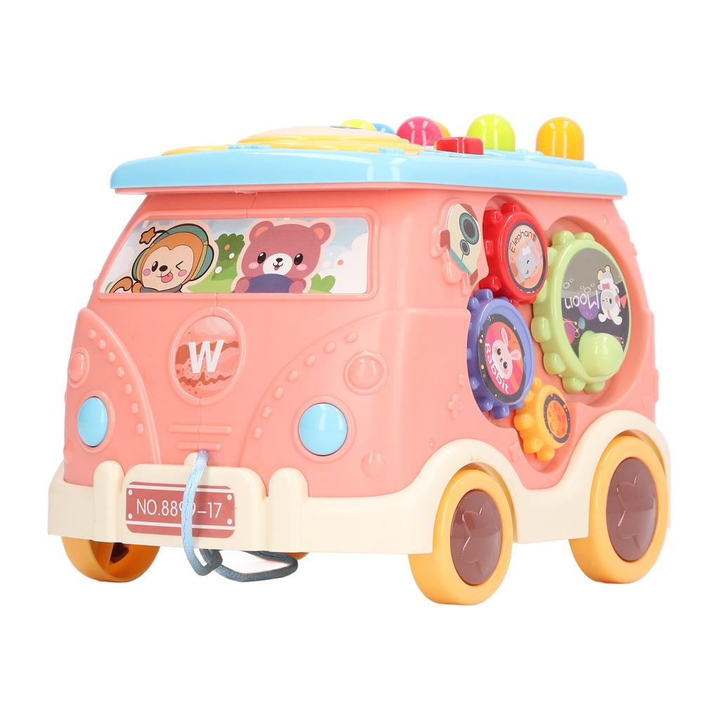 Bus Beat A Mole Toy Educational Sound Light Interactive Musical Learning Activity Cube Bus Toy for