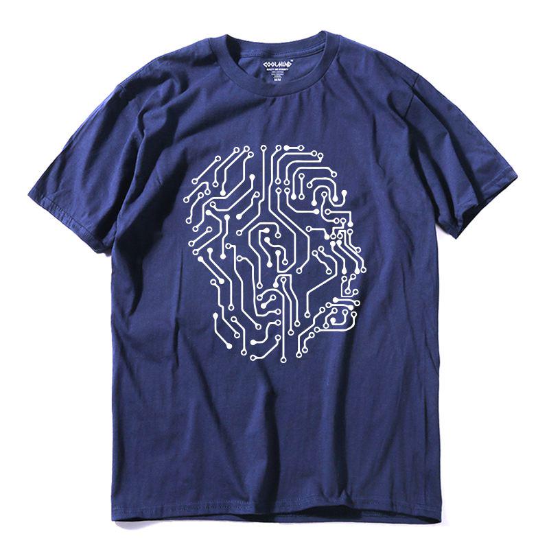 

COOLMIND QI0268A 100% Cotton Summer Knitted Short Sleeve Men T Shirt Casual o-neck Men Tshirt Cool Loose T-shirt Tee Shirt 2XL