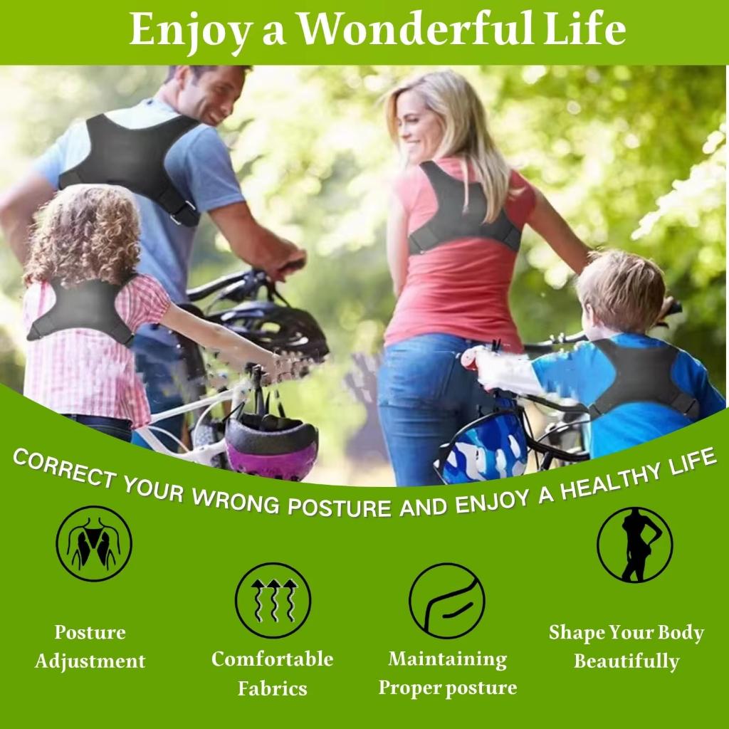 Correcteur de Posture Dorsal Invisible Entraîneur Bretelle d'Épaule Ajustable Maintien Droit Support de Clavicule pour Hommes Femmes Adultes Enfants