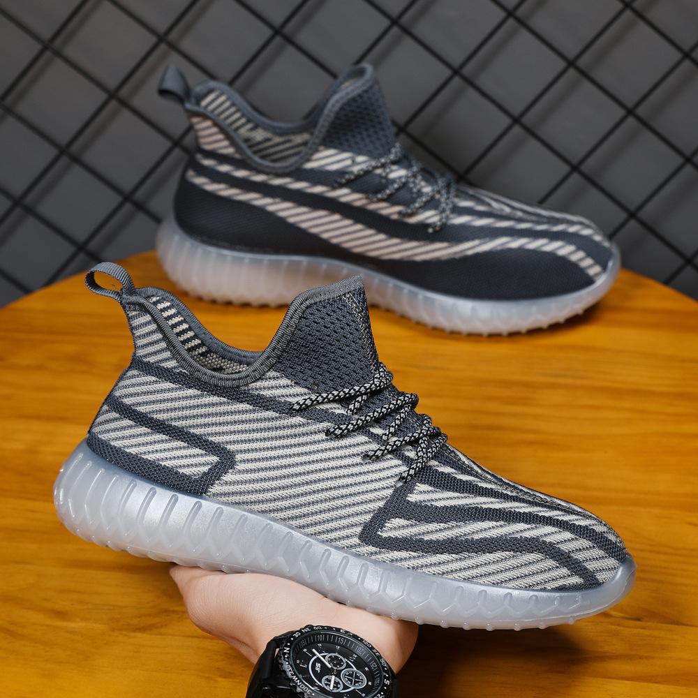 Casual Shoes for Men In Autumn New Coconut Shoes for Men Flying Knitted Breathable Running Shoes for Foreign Trade Fashion Casual Men's Shoes