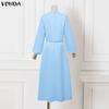 VONDA Elegant Women Outfits Long Sleeve Short Blouse and Skirts Casual Two Piece Suit Sets