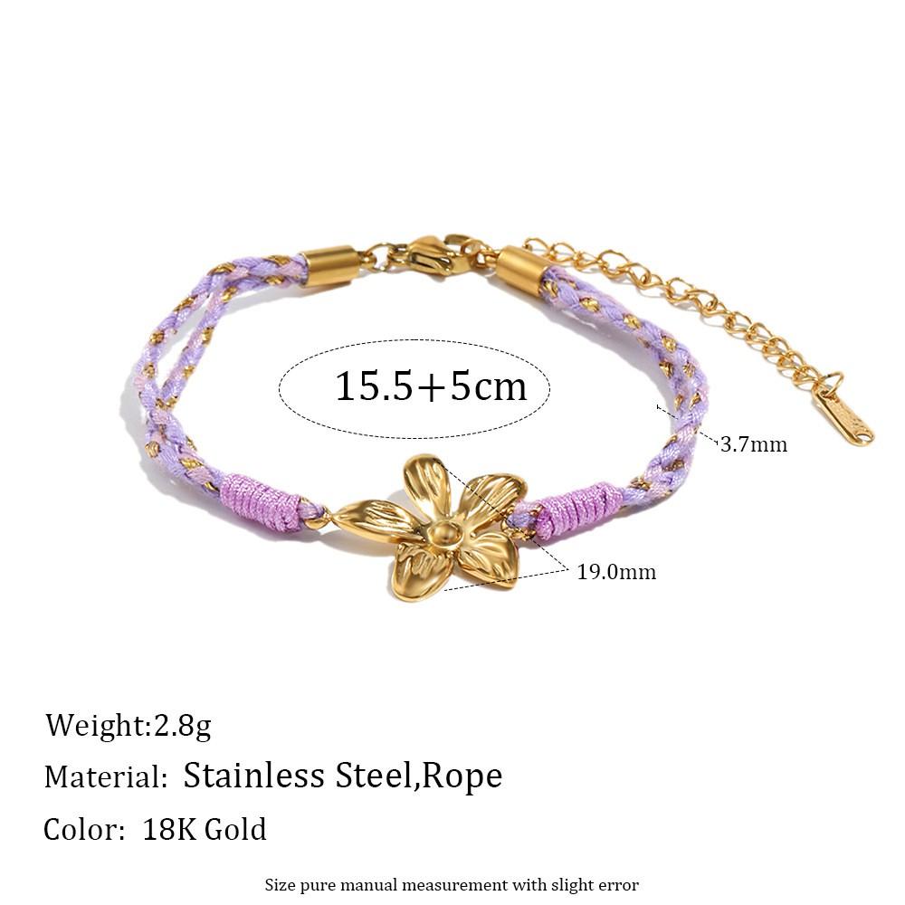18K Gold Plated Stainless Steel Rope Jewelry Bracelets for Women