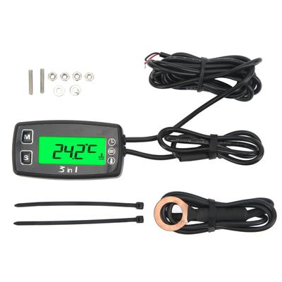 3 in 1 Digitale Zeituhr Voltmeter Thermometer IP67 Wasserdicht Motorradzähler für ATV
