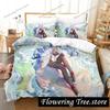 Genshin Impact Bedding Set Purple Keqing Soft Microfiber Duvet Cover Pillowcase Queen King Ganyu Duvet Cover Sets