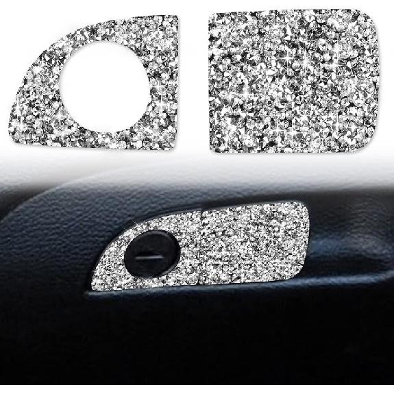 Toworldit Interior Accessories Bling Crystal Rhinestone Steering Wheel Dashboard Decoration Cover Trim Sticker Compatible with Dodge Challenger 2015-