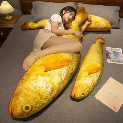 Simulation Large Yellow Croaker Plush Toy Hug Pillow Crucian Plush Doll Funny Fish Series Long Fish Bed Sleeping Legs Girls Gift