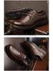 Herrskor i mjukt läder, avslappnade oxläderskor för pappa - Vårkollektion, mjuk sula, affärsmässig rund tå (Modell 9886)