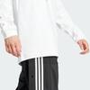 adidas Originals Letter Logo Embroidered Long-Sleeve Polo Shirt for Men, White
