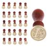Handmade Alphabet Letter Sealing Wax Stamp Wooden Handle for Wedding Invitation Scrolls