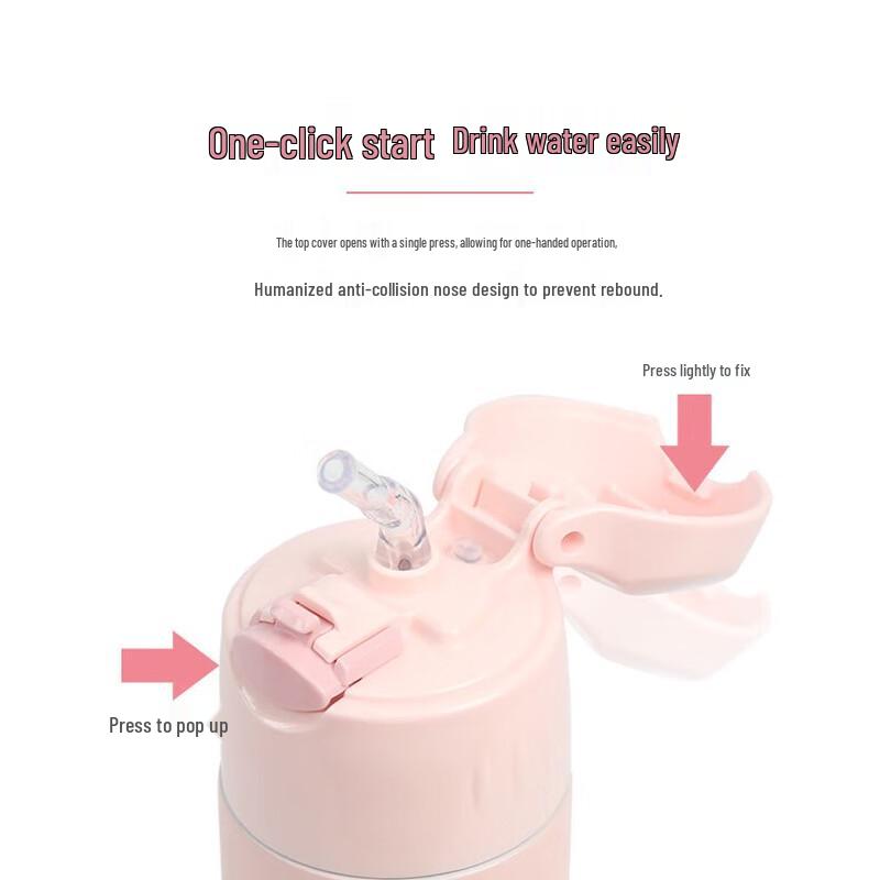 THERMOS 400ML Stainless Steel Straw Insulated Water Bottle