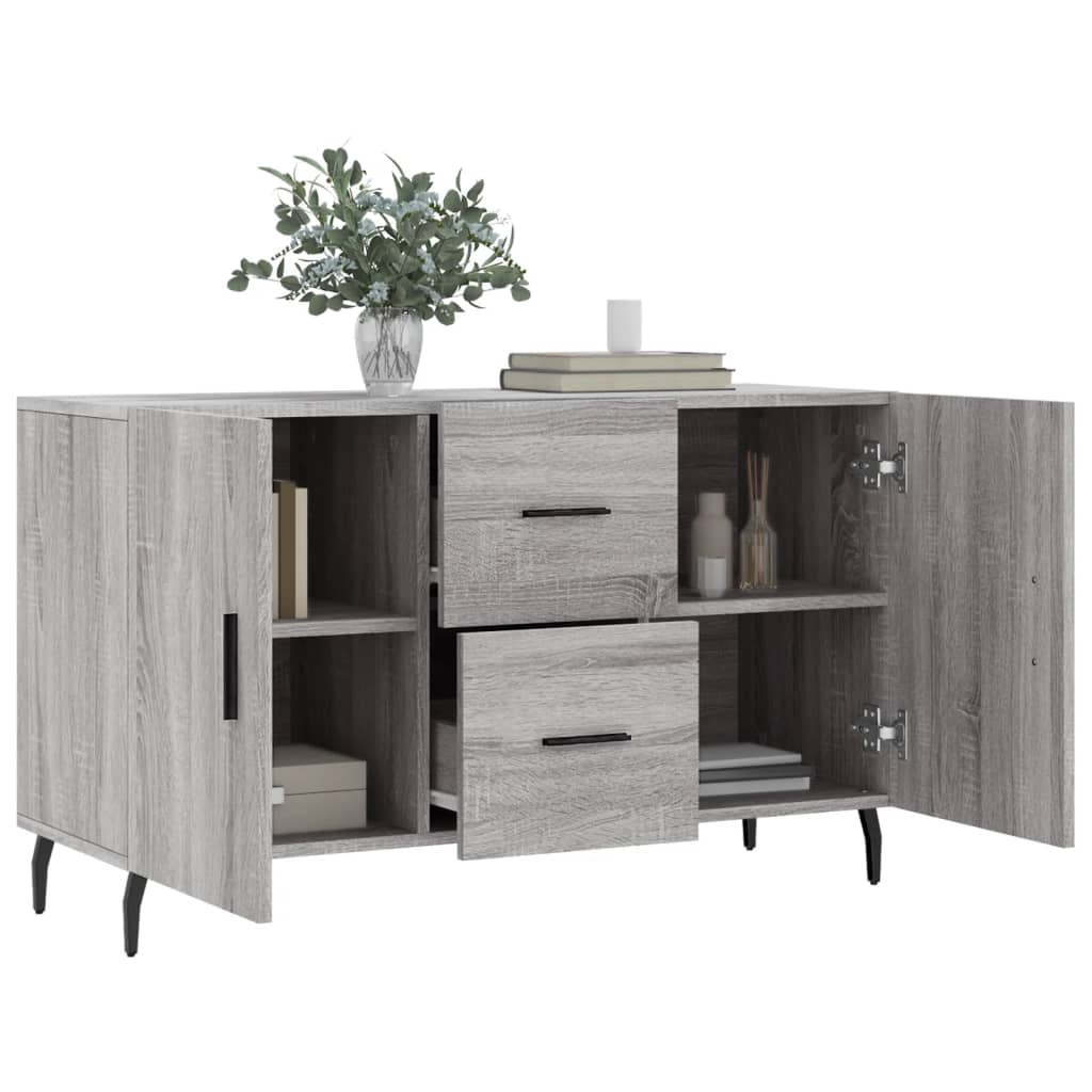 Vidaxl Komoda, Szary Dąb Sonoma, 100X36X60 Cm, Materiał Drewnopochodny