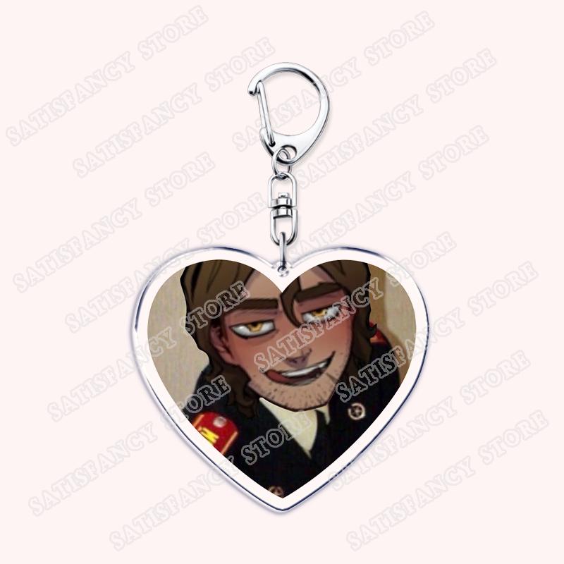 YKMET Game Love Boyfriend To Death Heart Shape Keychain for Accessories Pet Strade Ren Keyring Jewelry Friends Fans Gamers Gifts