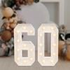 Dekoracje na 60. urodziny, Duży podświetlany numer 60 o wysokości 100 cm, Znak LED stojący na podłodze w stylu vintage zasilany bateriami na imprezę