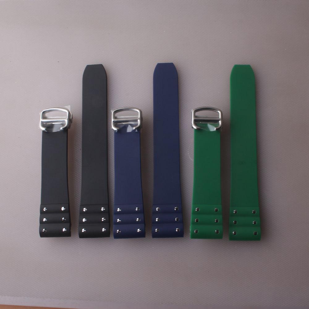 New arrival stylish watchband strap Rubber with rivets for special santos 21mm Sport watch beautiful bracelet folding buckle hot