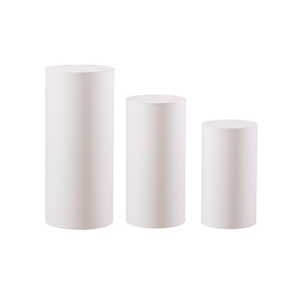 Runtow 3Pcs Wedding Cylindrical Bucket Cover Cloth ,Wedding Party Dessert Table Covers ,Birthday Background Decoration
