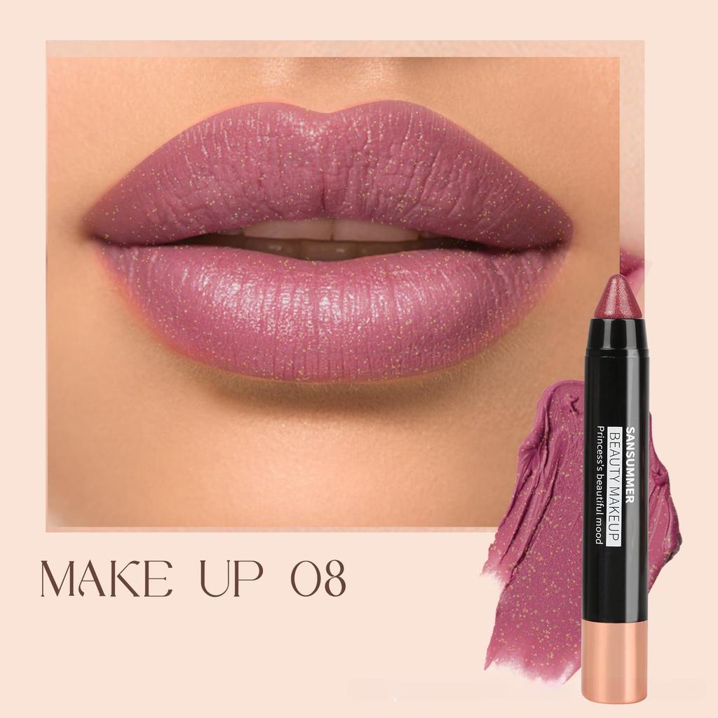 Rossetto idratante glitterato lucido Rossetto impermeabile resistente Lucidalabbra opaco perlato ad alta pigmentazione Regalo di trucco perfetto per le donne