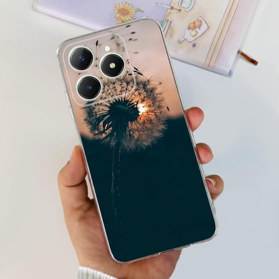 For Realme C63 4G 2024 Case RMX3939 Cover Cute Love Heart Soft Clear Silicone Protective Cases For Realme C61 4G C 61 C 63 Funda