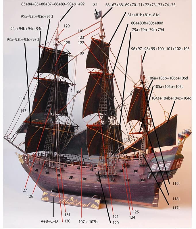 3D Assembly Model Papercraft Black Pearl