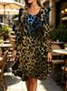 Spring Autumn Women Dress Casual Long Sleeve O-neck 3D Print Loose A-Line Dress Oversized Home Wear Robe
