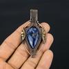 Sodalite Pendant, Gemstone 999 Copper Wire Wrapped Jewelry Pendant, Handmade Jewelry Birthstone Pendant, Gift For Him