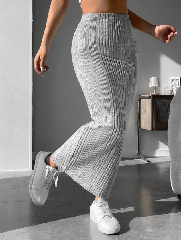 Cross2025 Fall High-Waisted Knit Skirt Pants