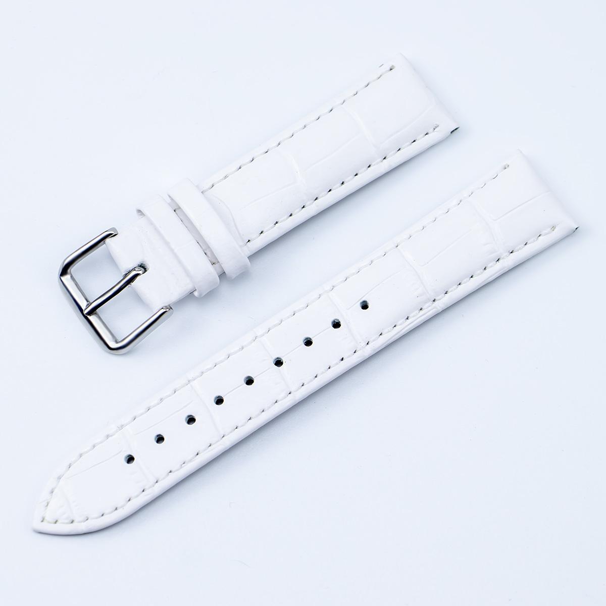 Heißer Verkauf Universelles Ersatz-Leder-Uhrenarmband Leder-Uhrenband für Herren Damen 12mm 14mm 16mm 18mm 20mm 22mm 24mm Uhrenarmband 14mm weiß