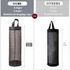 TOGETRUE Plastic Bag Holder, Grocery Bag Holder Mesh Hanging Storage Bag Dispenser (Black 2 Packs)
