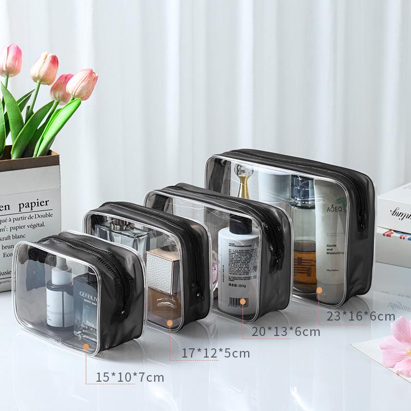 Large Capacity Transparent Waterproof PVC Cosmetic and Toiletry Travel Bag with Portable Zipper