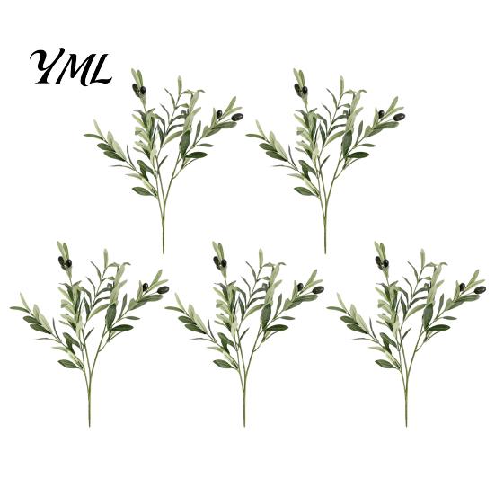 Seasonal Botanical Accents for Shelves Faux Olive Branches Vase, Artificial Tree Branches, DIY Fake Realistic Greenery Plants, Stems, Floral