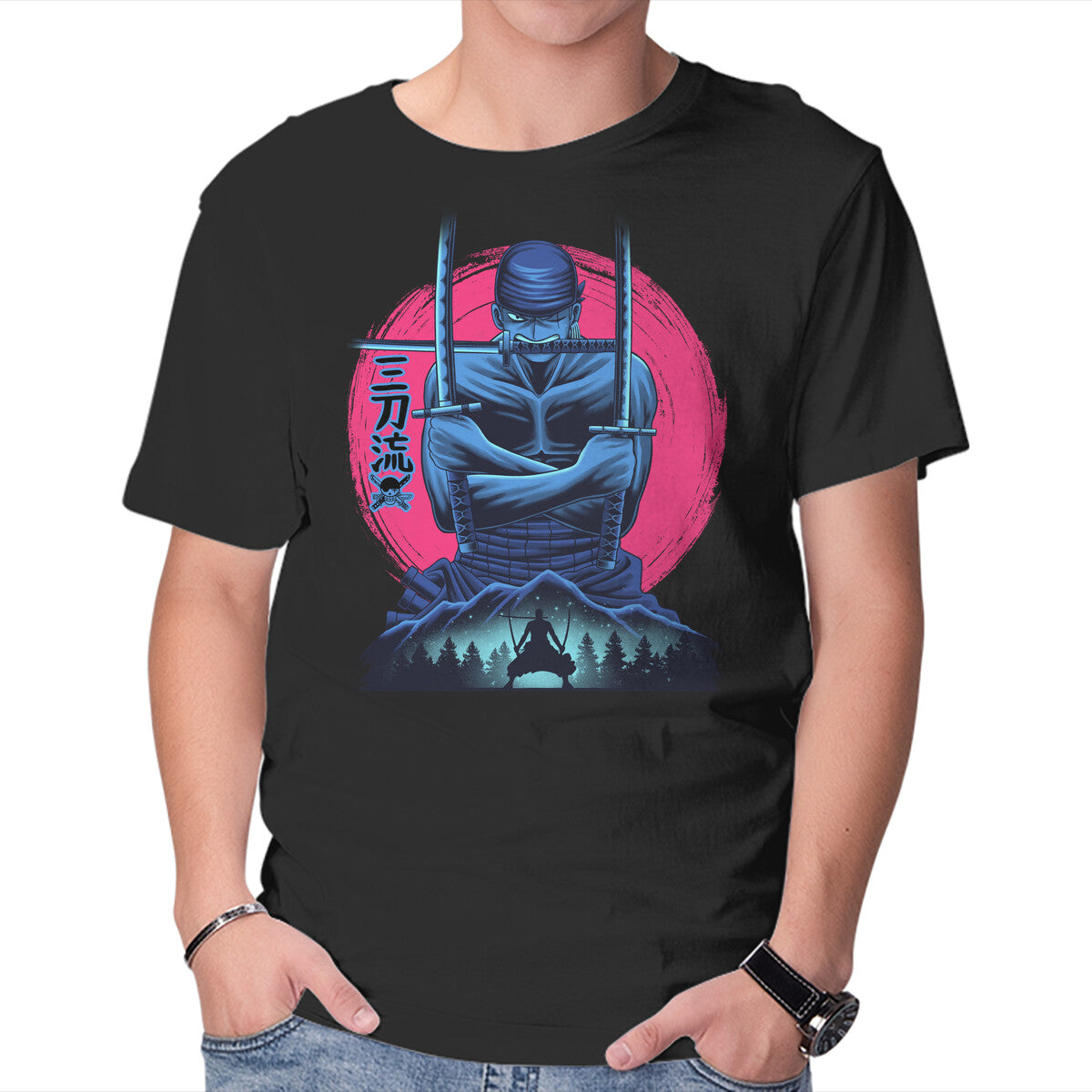 Unisex Crew Neck T-Shirt Three Swords Pirate Graphic Short Sleeve Casual Tee XS