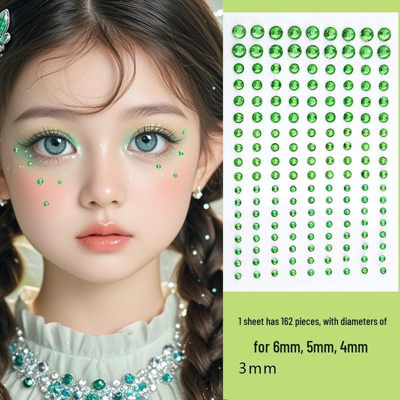 Blue Star Diamond Face Stickers: Adhesive Rhinestone Designs for Tear Eye Makeup, Perfect for Music Festivals.
