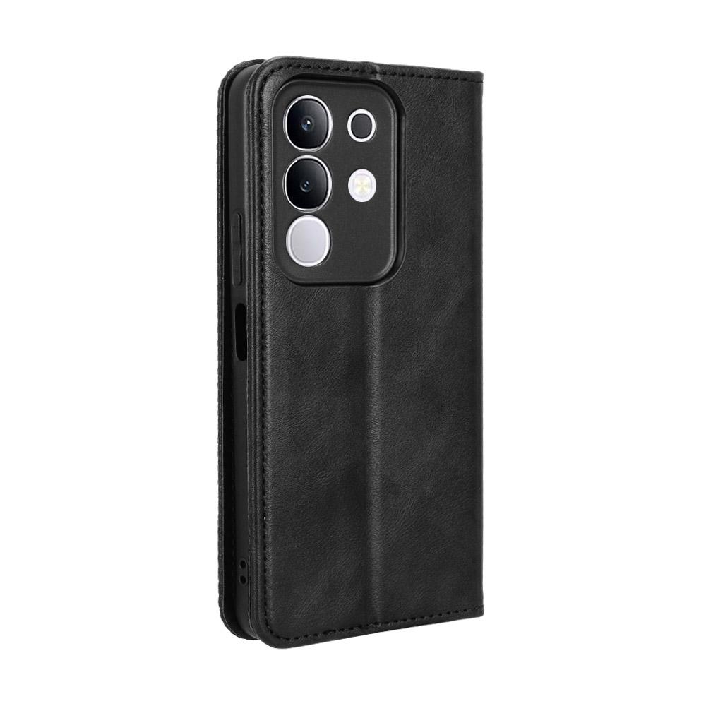 For vivo Y29 4G Retro PU Leather Case Phone Wallet Stand Cover