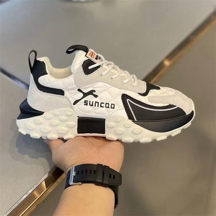 Thick-soled Internet celebrity dad shoes men's 2025 autumn new Korean version of fashion heightening Forrest Gump shoes low-top color matching t