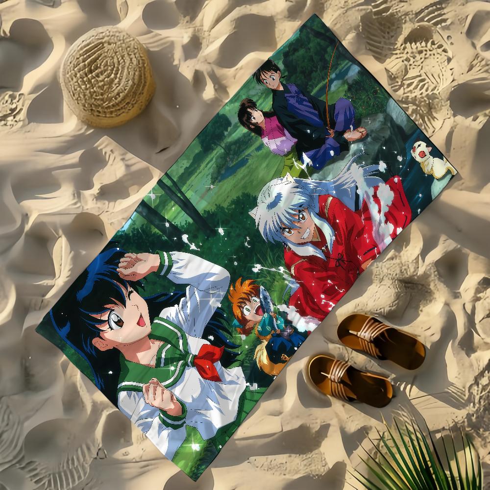Cartoon I-Inuyashas Towel Yoga Gym Yoga Gym Lightweight Portable for Swimming Beach Travel Sports Accessories Sandproof