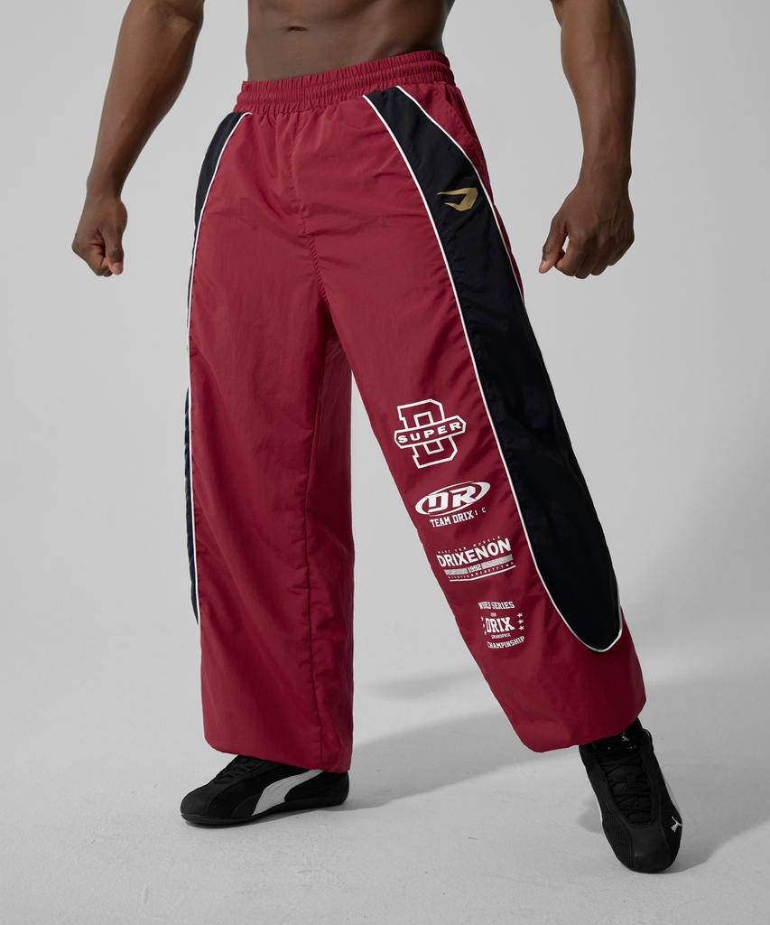 DRIX Color Block Piping Racing Pants_Red