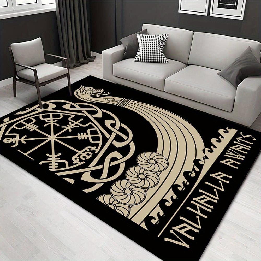 1pc 1406492352Pattern Carpet, Area Rug For Living Room Bedroom Room Bed Chair Laundry Entryway Corridor Yard Non-slip Outdoor Camping Rug Fl