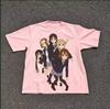 2026 K On Five School Girls Uniform Anime Print Off White Cotton Casual Oversized Unisex And Unisex Oversized Unisex Comfortable Tee