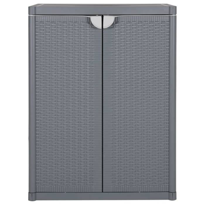 VidaXL Garden Storage Cabinet Grey 65x45x88 Cm PP Rattan 364062