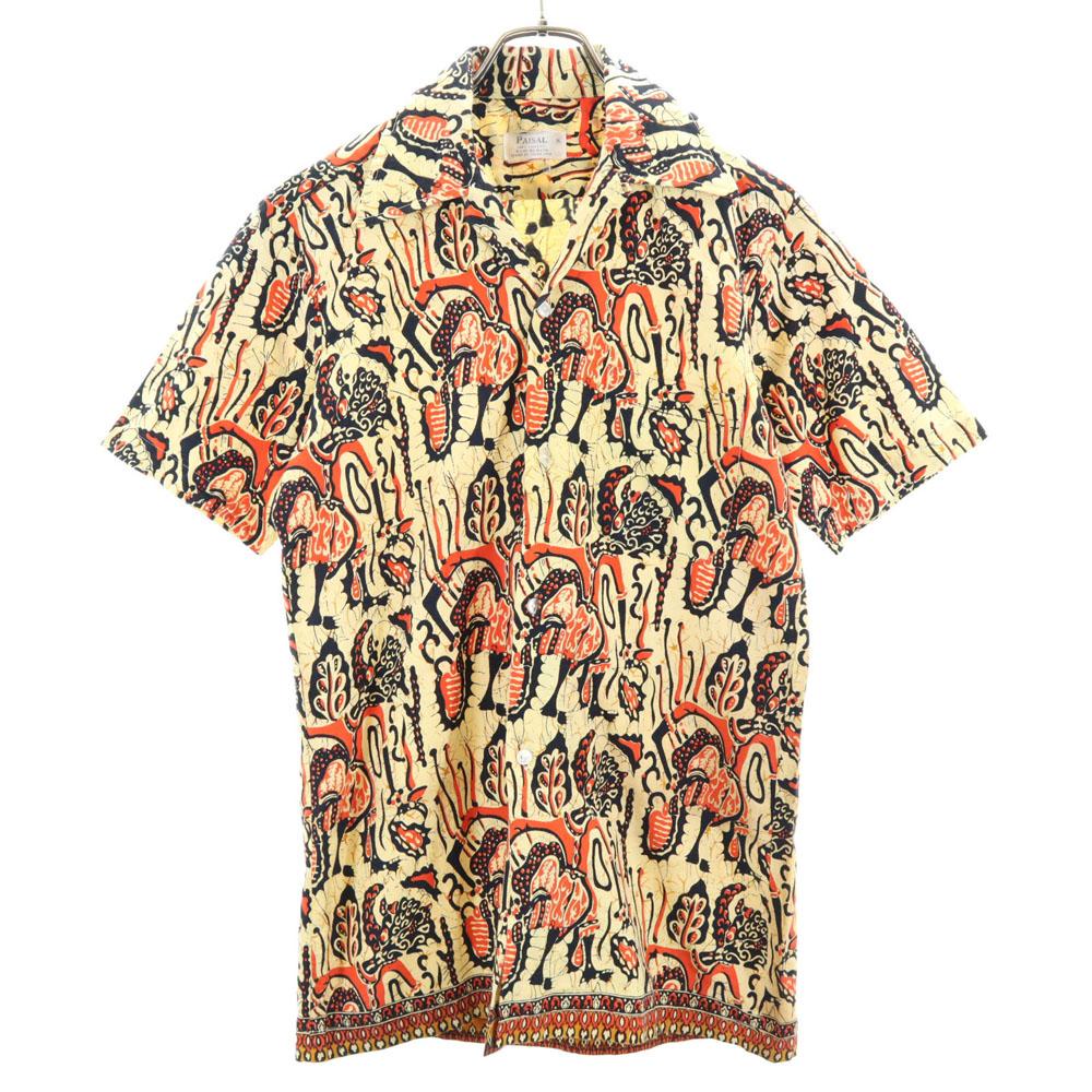 

PAISAL 70-е Винтажная рубашка с открытым воротником, с коротким рукавом, с открытым воротником, S, мужская, б/у