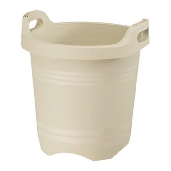 

Yamato Plastic Handle Round x with Slats Planter, 30, 310 H330, Ivory, кремовый