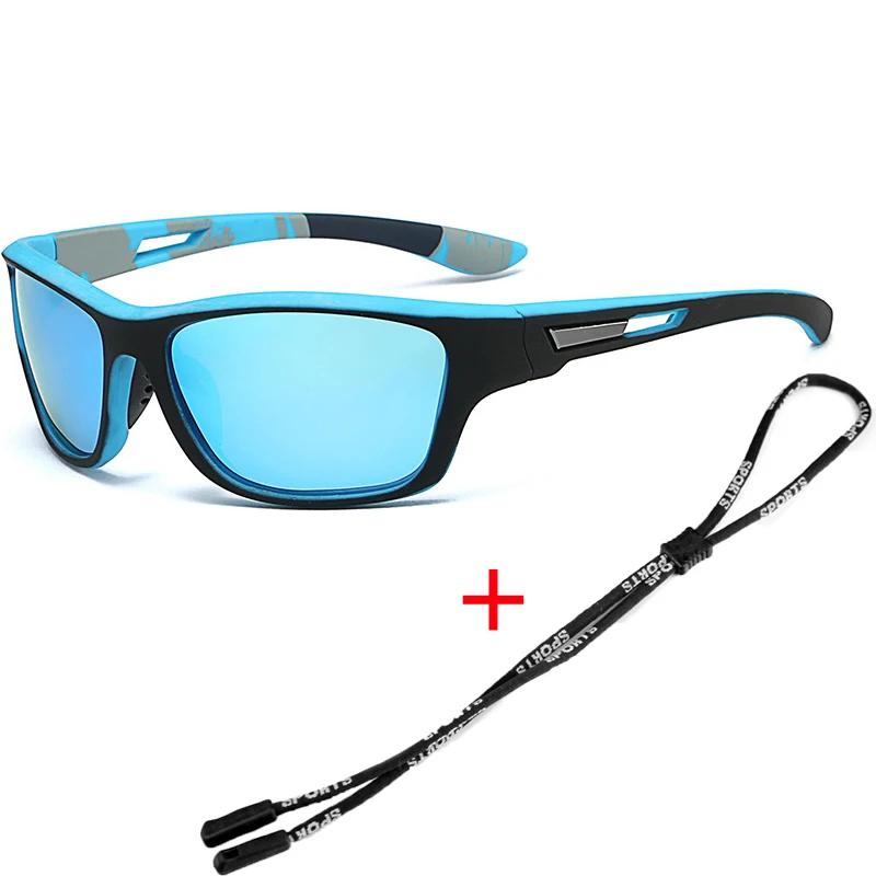Men's Polarized Sport Sunglasses with Rope Fashion Ultralight Colorful Film Sunglasses Outdor Dust-proof Cycling Sunglasses