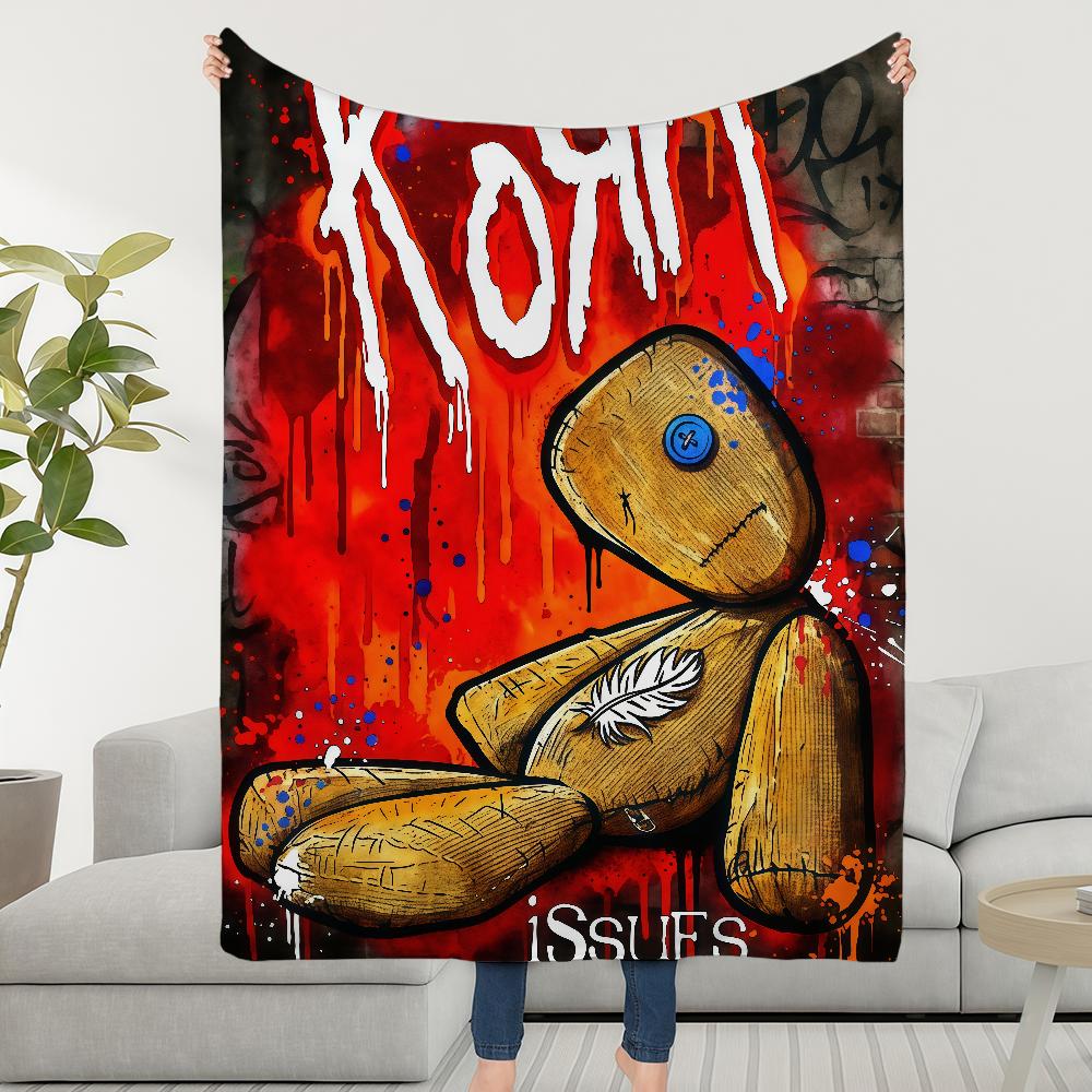 Band Korn Blanket Soft Warm Furry Throw Super Kids Toys Bed Sofa Car Cradle